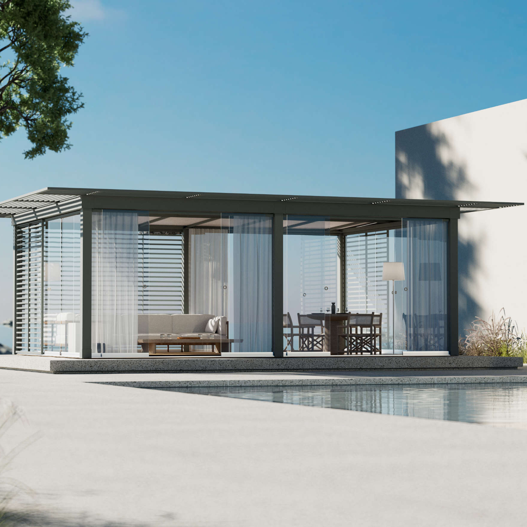 Lodge pergola autoportante in alluminio / Microarchitettura da esterno / Unosider Outdoor Architectures